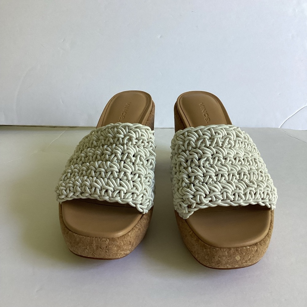 Vince Nicki Croche Sandal Women’s Size 7.5 Cork Platform Clog Texture Sip On